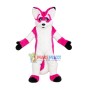 Drooping Pink Husky Dog Mascot Costume