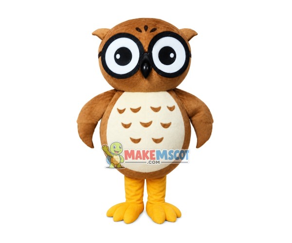 Night Brown Owl Mascot Costume Night Brown Owl Mascot Costume