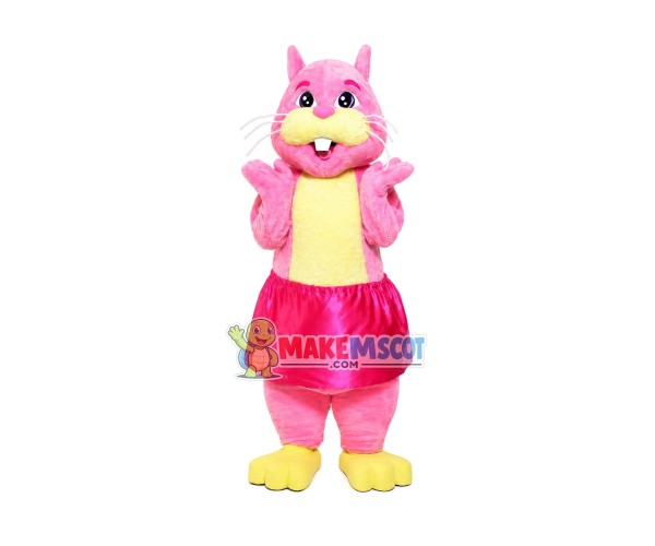 Lively Pink Squirrel Mascot Costume Lively Pink Squirrel Mascot Costume