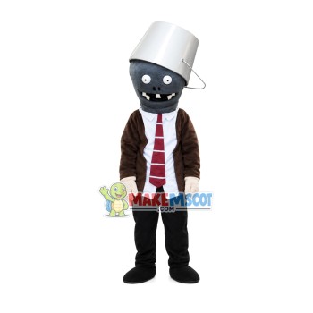 Bucket Zombie Cartoon Mascot Costume Bucket Zombie Cartoon Mascot Costume