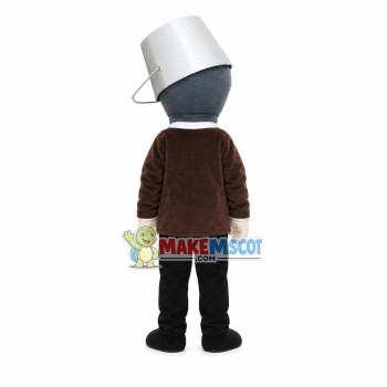 Bucket Zombie Cartoon Mascot Costume Bucket Zombie Cartoon Mascot Costume
