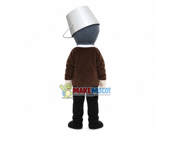Bucket Zombie Cartoon Mascot Costume Bucket Zombie Cartoon Mascot Costume