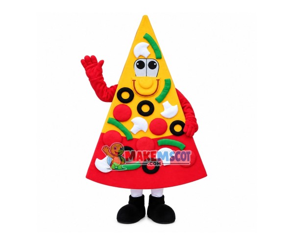 Sliced Mushroom Pizza Mascot Costume Sliced Mushroom Pizza Mascot Costume