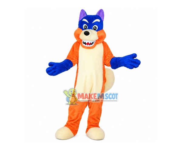 Adult Cartoon Colored Wolf Mascot Costume Adult Cartoon Colored Wolf Mascot Costume