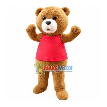 Likable Cute Bib Bear Mascot Costume Likable Cute Bib Bear Mascot Costume