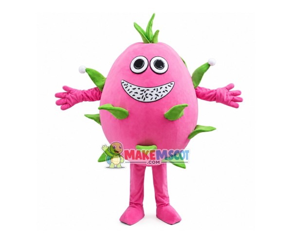 Dragon Fruit With White Flesh Cartoon Mascot Costume Dragon Fruit With White Flesh Cartoon Mascot Costume