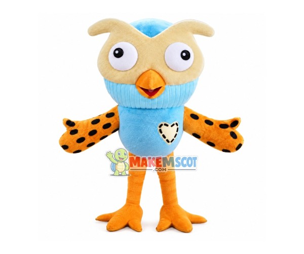 Light Blue Owl Mascot Cartoon Costume Light Blue Owl Mascot Cartoon Costume