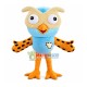 Light Blue Owl Mascot Cartoon Costume Light Blue Owl Mascot Cartoon Costume
