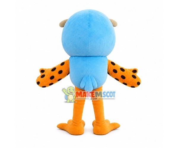 Light Blue Owl Mascot Cartoon Costume