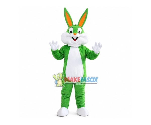 Green Bugs Bunny Mascot Cartoon Costume Green Bugs Bunny Mascot Cartoon Costume
