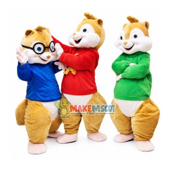 Naughty Chipmunk Brothers Mascot Cartoon Costume