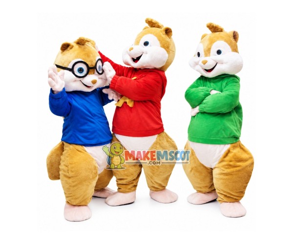Naughty Chipmunk Brothers Mascot Cartoon Costume