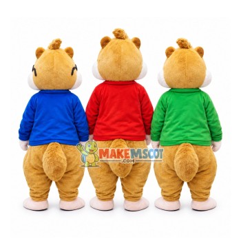 Naughty Chipmunk Brothers Mascot Cartoon Costume