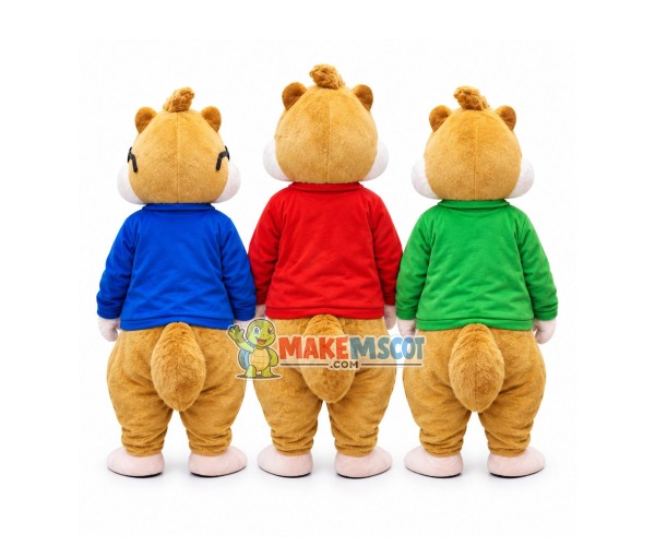 Naughty Chipmunk Brothers Mascot Cartoon Costume