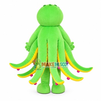 Jolly Green Cartoon Octopus Mascot Costume Jolly Green Cartoon Octopus Mascot Costume