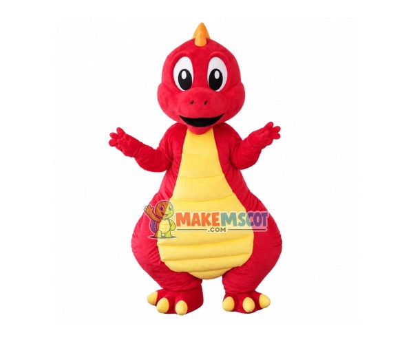 Flushed Little Dragon Cub Mascot Costume Flushed Little Dragon Cub Mascot Costume