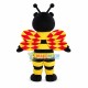 Black Bee Mascot Costume With Bright Wings Black Bee Mascot Costume With Bright Wings