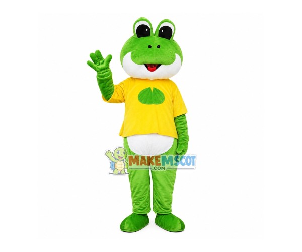 Lucky Lotus Leaf Frog Mascot Costume Lucky Lotus Leaf Frog Mascot Costume