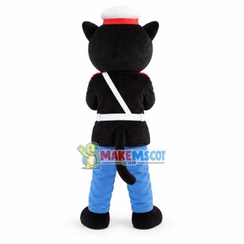 Black Cat Sheriff Cartoon Mascot Costume Black Cat Sheriff Cartoon Mascot Costume