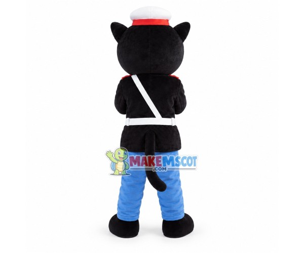 Black Cat Sheriff Cartoon Mascot Costume Black Cat Sheriff Cartoon Mascot Costume