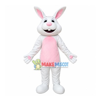 Giggly Big White Rabbit Mascot Costume Giggly Big White Rabbit Mascot Costume