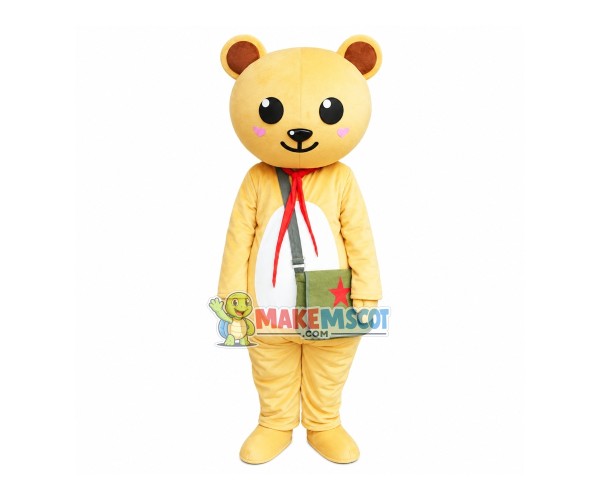 Young Pioneer Brown Bear Mascot Costume Young Pioneer Brown Bear Mascot Costume