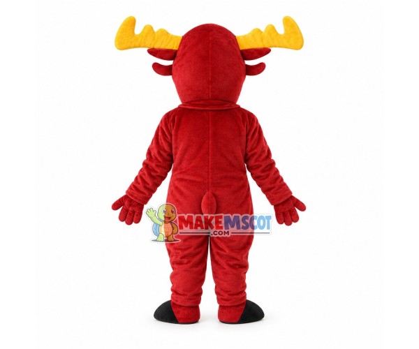 Dumb Elk With Yellow Horns Mascot Costume Dumb Elk With Yellow Horns Mascot Costume