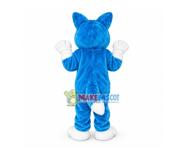 Kind Blue & White Wolf Mascot Costume Kind Blue & White Wolf Mascot Costume