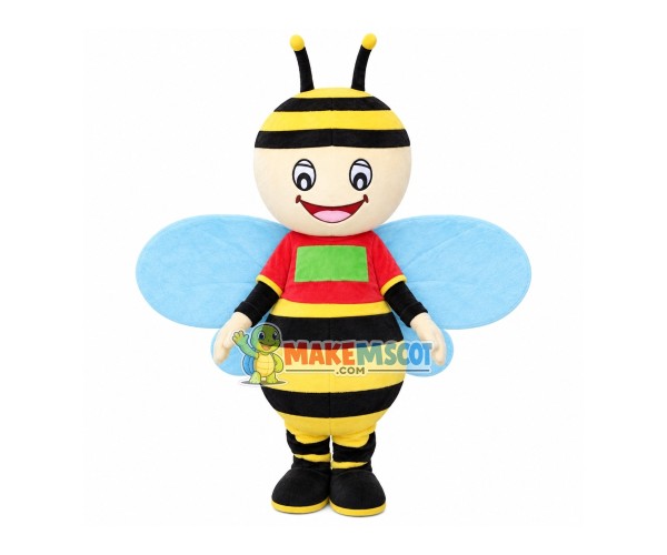 Blue Wings Little Bee Mascot Costume Blue Wings Little Bee Mascot Costume