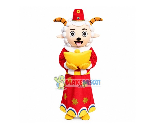 Blessed Weslie Sheep Mascot Cartoon Costume Blessed Weslie Sheep Mascot Cartoon Costume
