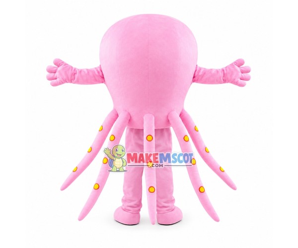 Detailed Pink Octopus Mascot Costume