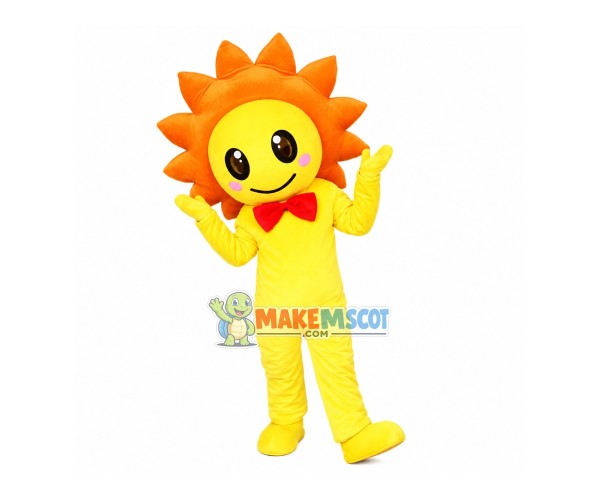 Brilliant Sun With Bow Tie Mascot Costume Brilliant Sun With Bow Tie Mascot Costume
