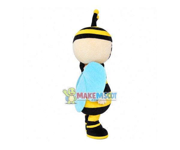 Blue Wings Little Bee Mascot Costume Blue Wings Little Bee Mascot Costume