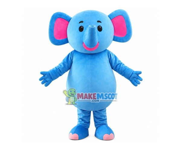 Happy Smiling Elephant Mascot Costume Happy Smiling Elephant Mascot Costume