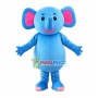 Happy Smiling Elephant Mascot Costume