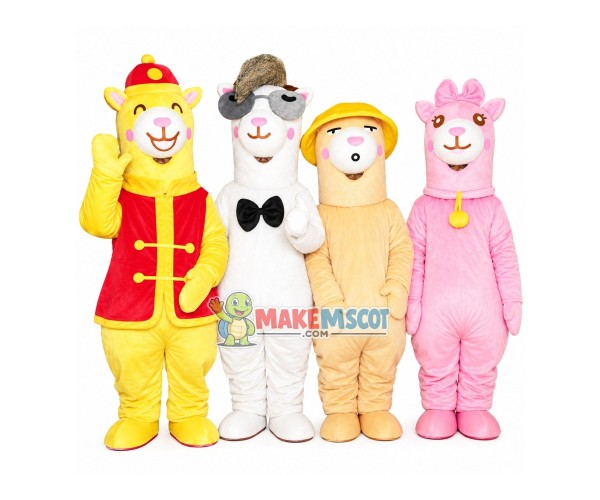 Interesting Alpaca Family Mascot Costume Interesting Alpaca Family Mascot Costume
