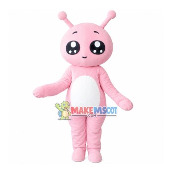 Cartoon Pink Snail With Shiny Eyes Mascot Costume
