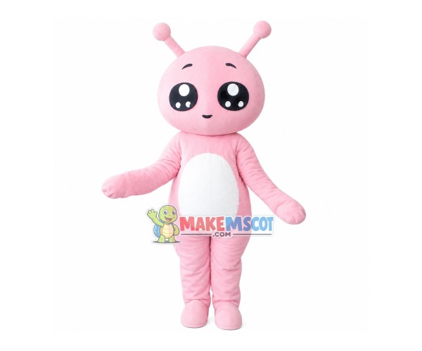 Cartoon Pink Snail With Shiny Eyes Mascot Costume Cartoon Pink Snail With Shiny Eyes Mascot Costume