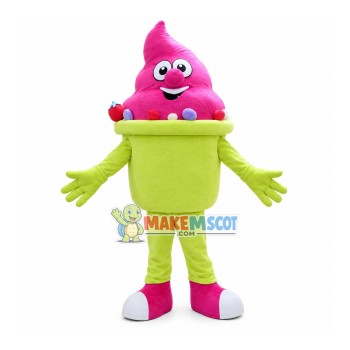 Box Of Strawberry Ice Cream Mascot Costume Box Of Strawberry Ice Cream Mascot Costume