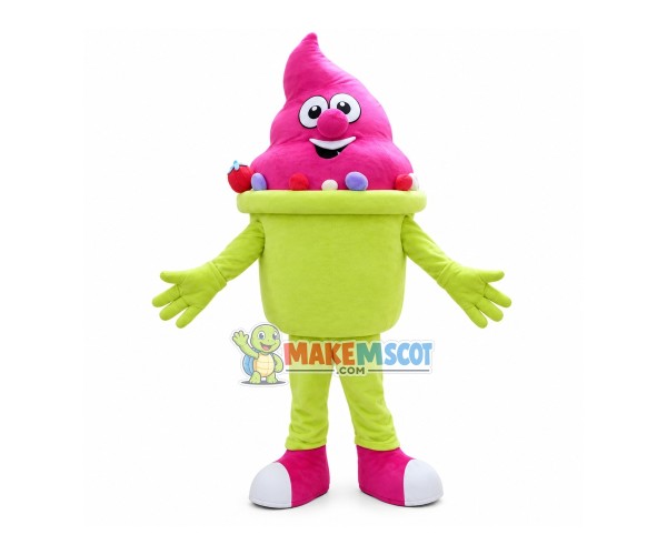 Box Of Strawberry Ice Cream Mascot Costume Box Of Strawberry Ice Cream Mascot Costume