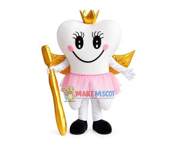 Crown Tooth Cartoon Mascot Costume Crown Tooth Cartoon Mascot Costume