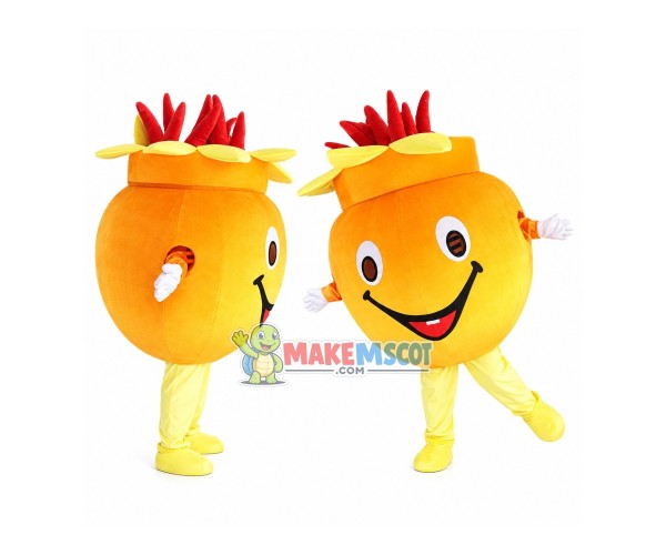 Orange Dragon Fruit Mascot Costume