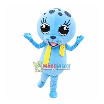 Performing Blue Seal Mascot Costume Performing Blue Seal Mascot Costume