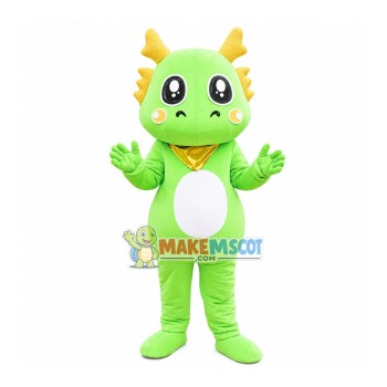 Green Cartoon Dragon Mascot Costume Green Cartoon Dragon Mascot Costume