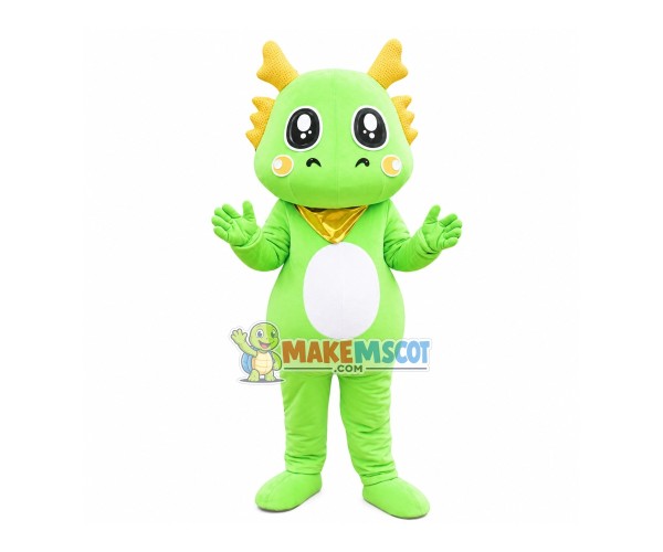 Green Cartoon Dragon Mascot Costume Green Cartoon Dragon Mascot Costume
