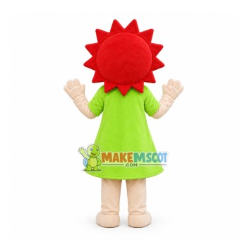Sunny Sun With Green Dress Mascot Costume