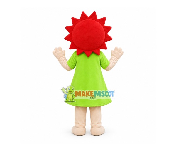 Sunny Sun With Green Dress Mascot Costume Sunny Sun With Green Dress Mascot Costume
