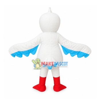 Pointed Beak White Jay Mascot Costume Pointed Beak White Jay Mascot Costume