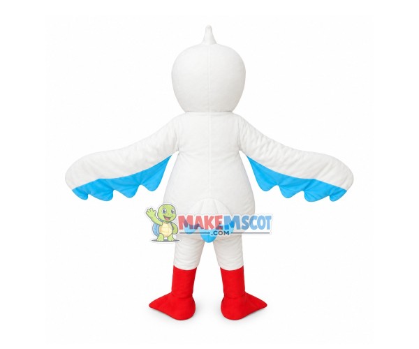 Pointed Beak White Jay Mascot Costume Pointed Beak White Jay Mascot Costume