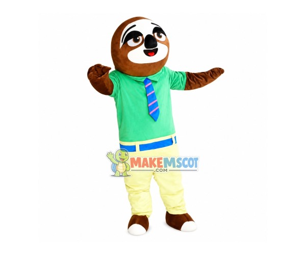 Slow Three-toed Sloth Cartoon Mascot Costume Slow Three-toed Sloth Cartoon Mascot Costume
